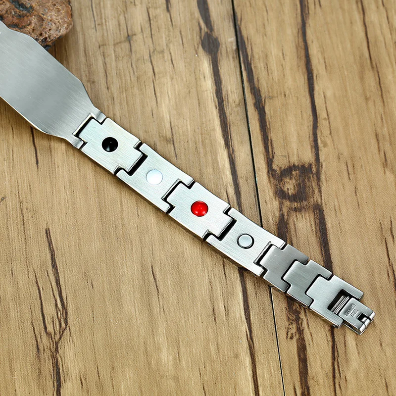 Cross Magnetic Bracelet Men Stainless Steel Hand Chain ID Bracelets Black Carbon Fiber Magnetic Energy Bracelet Men chain bracelet stainless steel bracelets stainless steel jewelry magnetic bracelets
