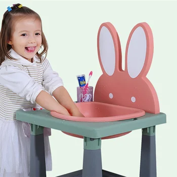 

Baby wash Basin Children's Wash Basin Pool Household Plastic Washbasin Towel Shelf Training Brushing Toilet Children Bath Tub
