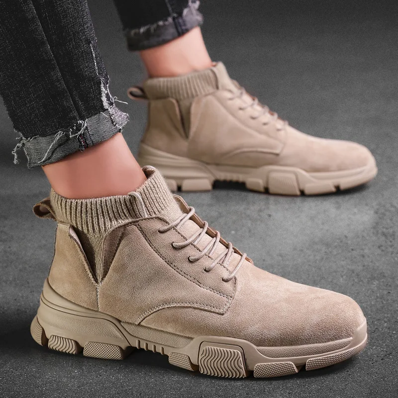 

[Hot Selling Hot Selling] 2019 Winter Casual Boots Worker Boot Outdoor Shoes Retro Hight-top Men Martin Boots