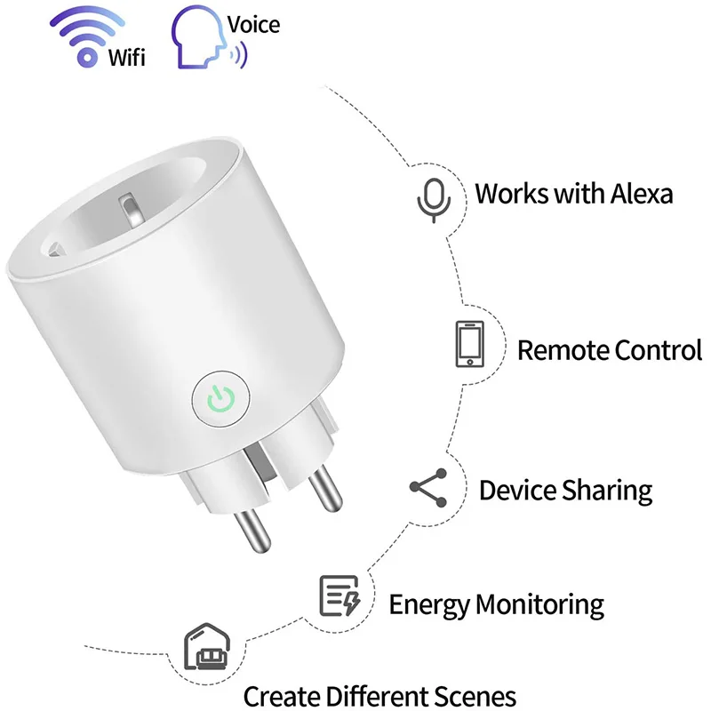   Ÿ̹ Ʈ ÷ WiFi ,    EU 16A Tuya SmartLife APP  Alexa Google assistant ȣȯ,