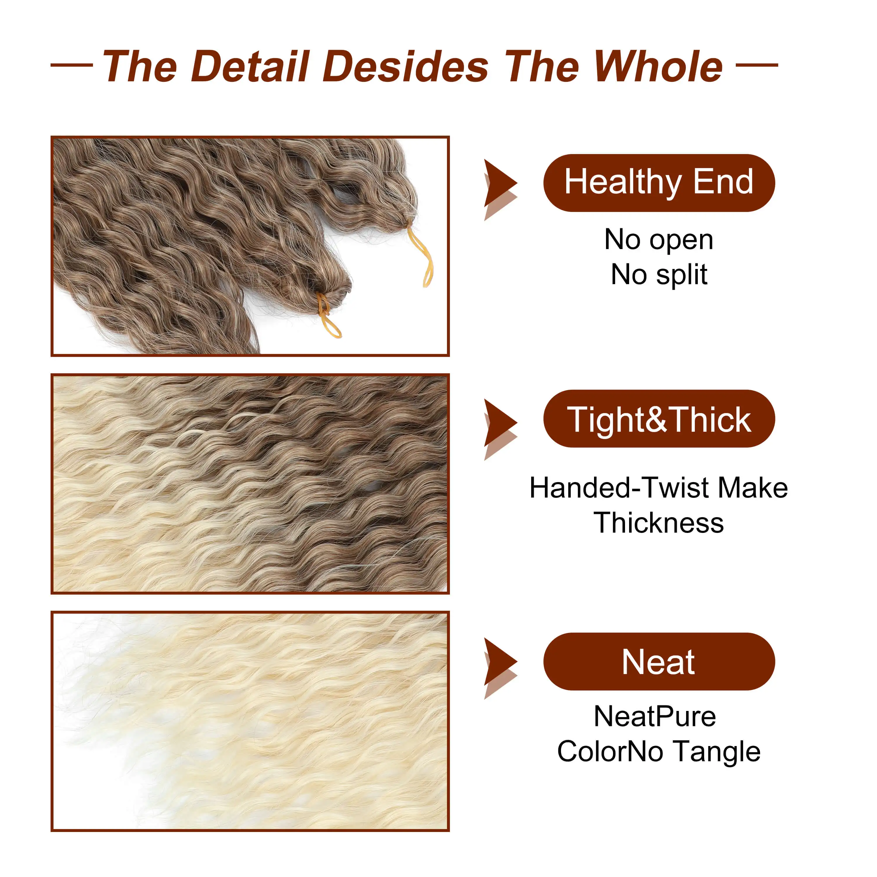 YunRong Synthetic Curl Hair Soft Braiding Extension 30 Inches Crochet Hair Long Water Wave Ombre Color Hair