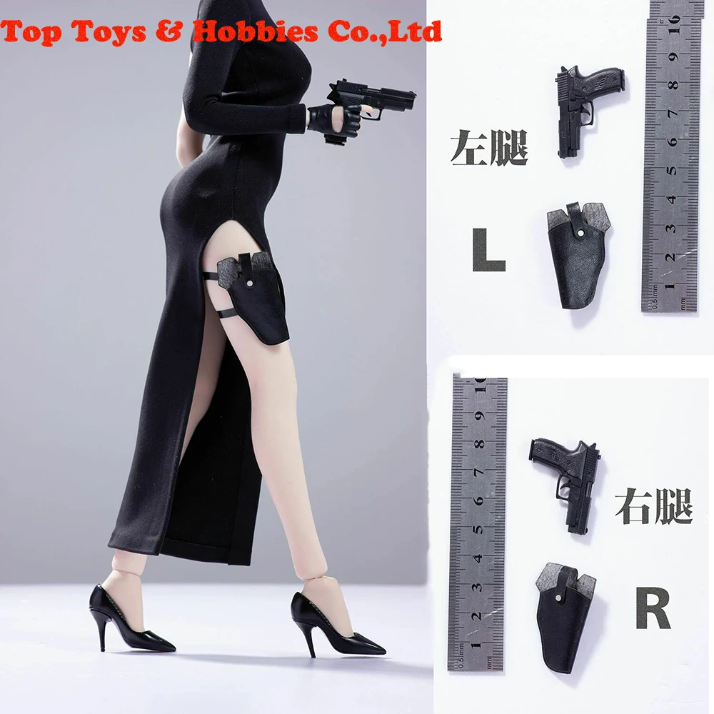 

DIY P226 1/6 Scale Left Right leggings Holster Agent Black Gun Weapon Holster Accessory