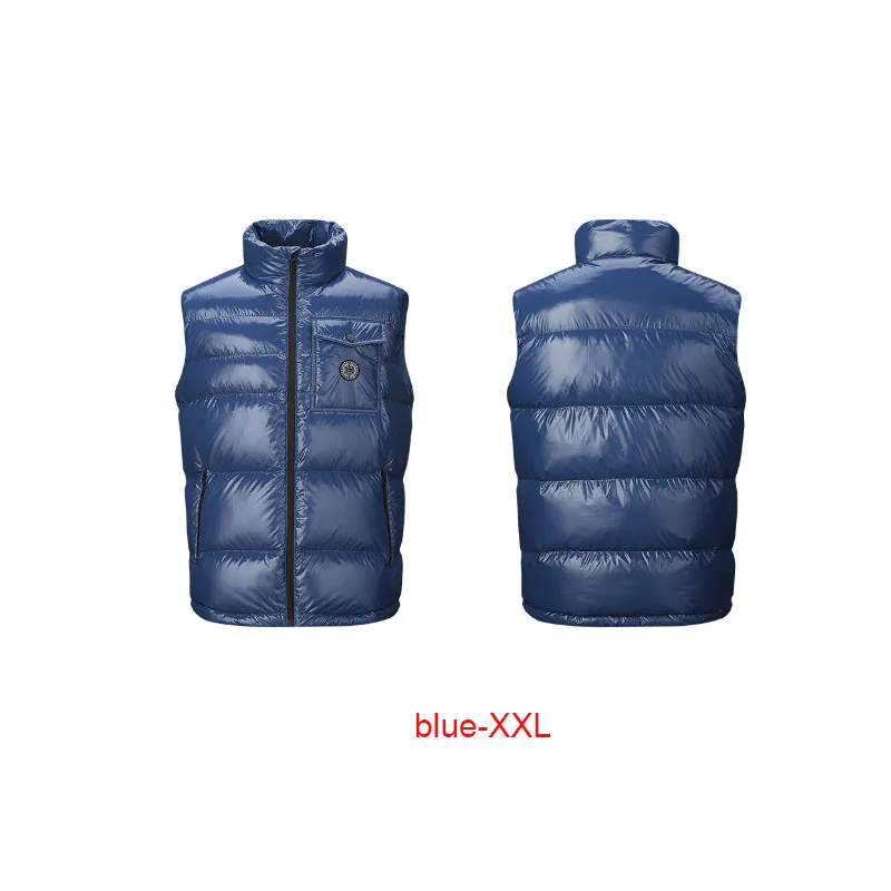 blue-XXL Мужской легкий пуховый жилет Xiaomi ULEEMARK 90% белый утиный пух 5+ см легкий дизайн теплый пуховый жилет - Цвет: blue-XXL