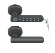 Smart biometrics impressão digital senha código único trava com chave para interior porta de metal de madeira com porta usb para emergência