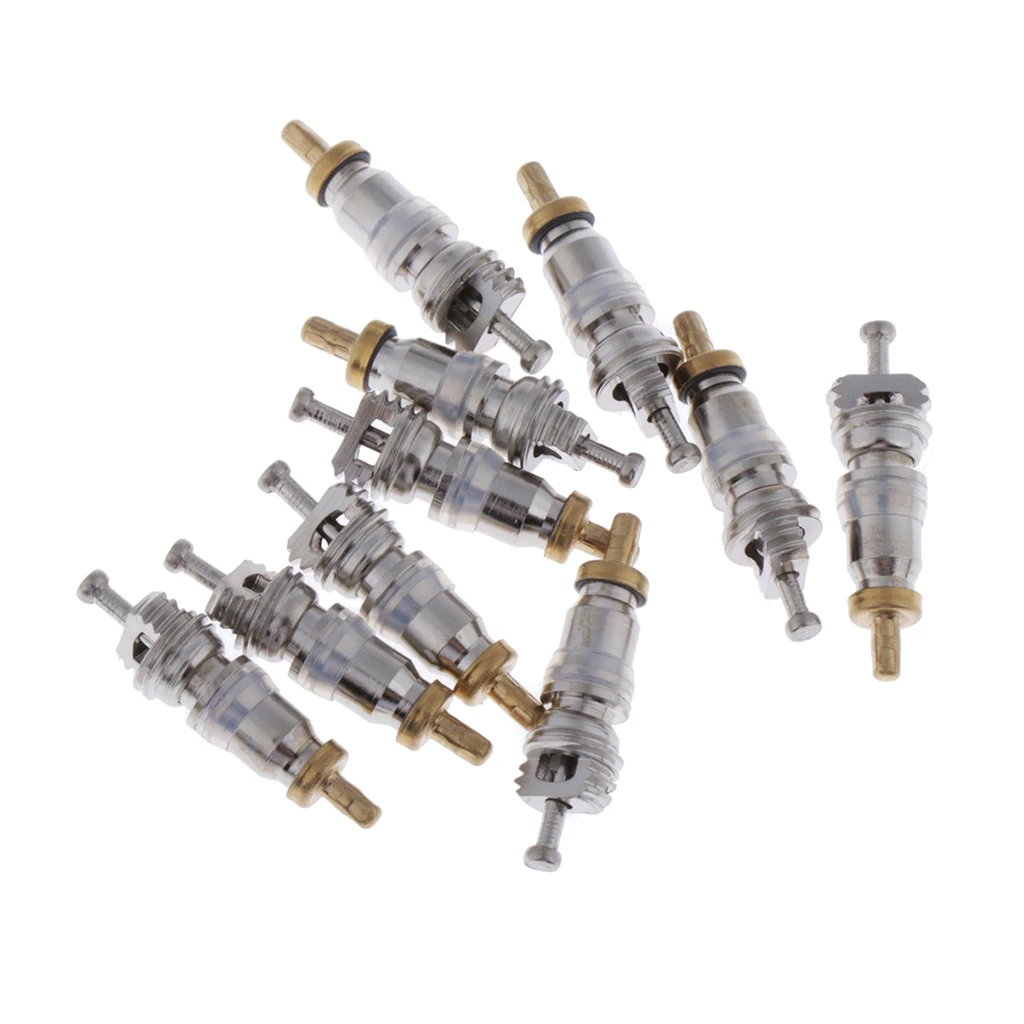 10Pcs R410 Brass Spare Valve Cores Inside Container for   & Refrigeration
