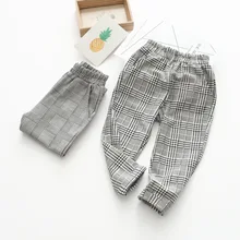 19 Весенняя новая стильная детская одежда; детские клетчатые брюки в Корейском стиле; капри для девочек; 121720
