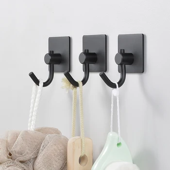 

Marie Metal Wall Hook Bathroom Towel Single Hook Free-Nail Self Adhesive Robe Hook Stainless Steel Rustproof Coat Hanger Hooks