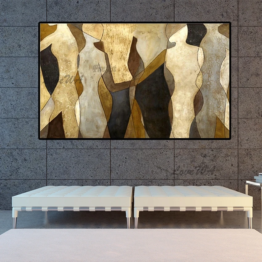 

Abstract Figure Oil Painting On Canvas 100% Hand Painted Large Size Wall Art Without Frame For Living Room Home Decor Unframed