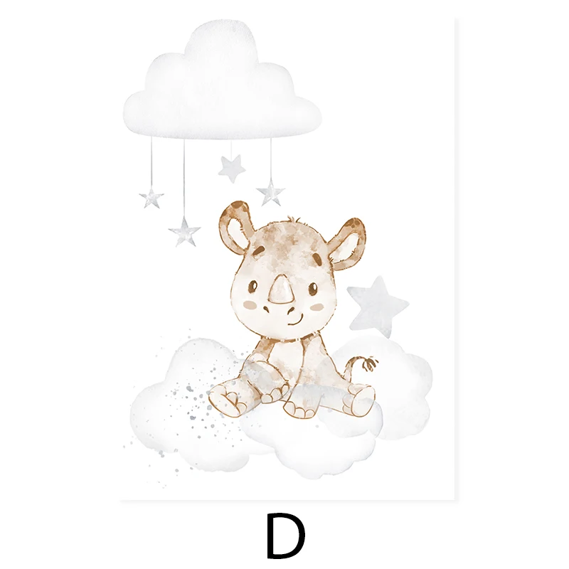 Animal-Deer-Lion-Monkey-Elephant-Nursery-Poster-Wall-Art-Canvas-Painting-Picture-Kid-Bedroom-Living-Room (7)