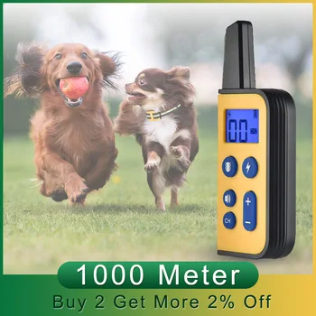 

1000m Electric Dog Training Collar Waterproof Rechargeable Pet Remote Control with LCD Display Shock Collar