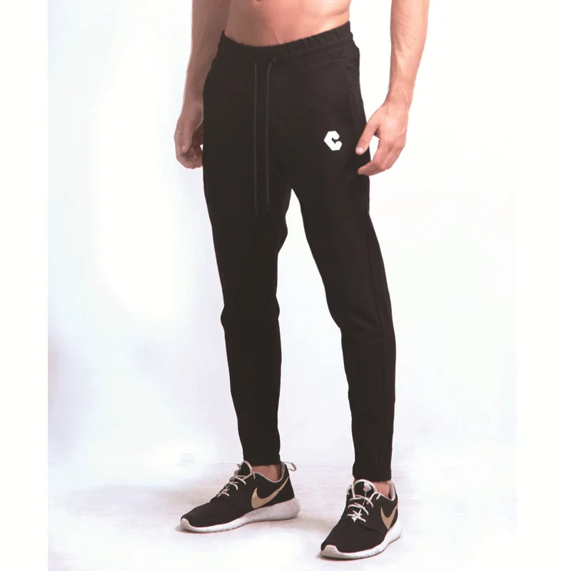 

Muscle Fitness Men's Thin Type for Spring And Autumn Sports Casual Running Exercise Pure Cotton Slim Fit Foot Mouth Zipper Trous