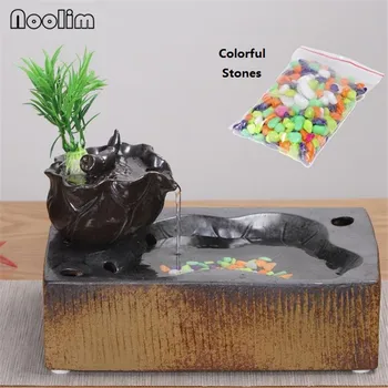 

Ceramic Water Fountain Humidifier Office Desktop Opening Gift Home Feng Shui Wheel Lucky Decoration