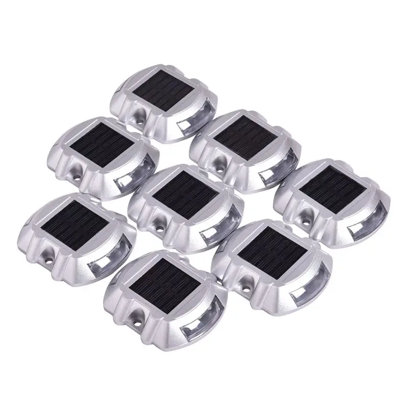 

8 Pack White Solar Power LED Lights Road Driveway Pathway Dock Path Ground Step