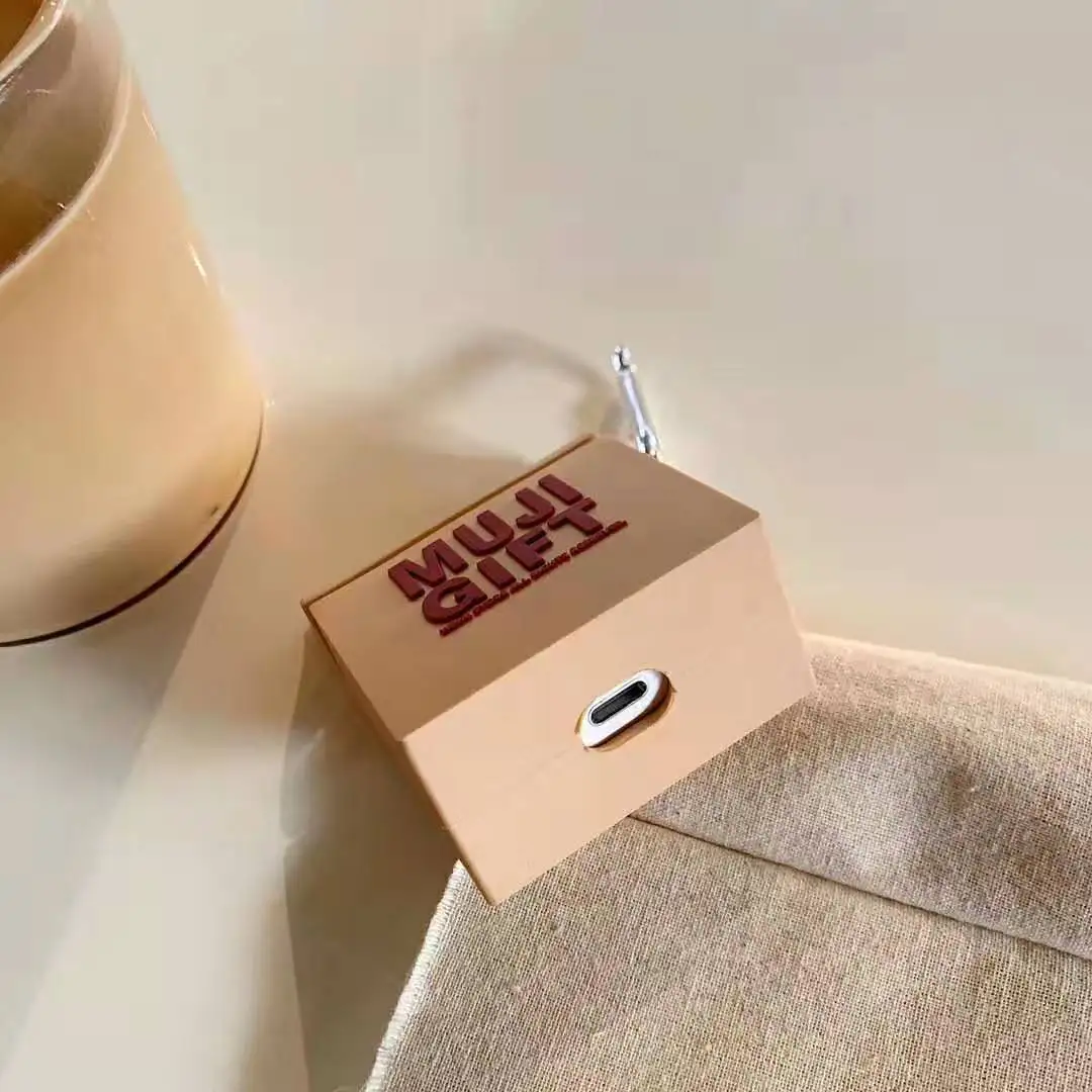 Милый 3D бренд MUJI модный беспроводной Bluetooth гарнитура силиконовый чехол для Airpods Earphne Защитный чехол силиконовый чехол s