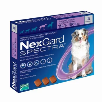 

Spectra Oral Trentment For Dog Fleas & Ticks & Intestinal & Worms & Heartworms NexGard By MERIAL