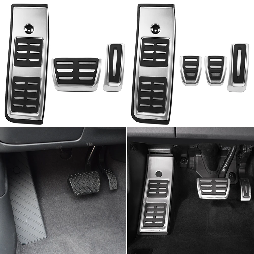 Stainless Steel Fuel Brake Footrest Pedal Cover for Audi A4 B9 A5 F5-Sedan Avant Sport Automatic