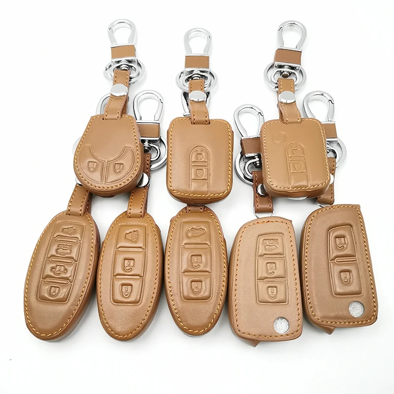 

Hot New Styles Leather Car Key Case Cover For Nissan Qashqai J10 J11 X-Trail T31 T32 kicks Tiida Pathfinder Murano Note Juke