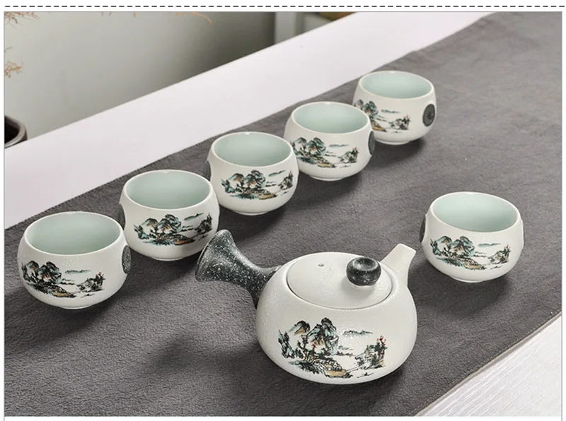 Китайский чайный набор кунг-фу белый керамический портативный чайник фарфоровый чайный сервиз гайванские чашки для чая церемонии чая чайник