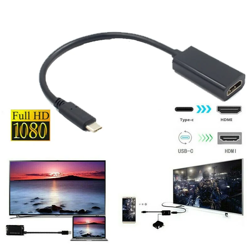 Тип C к HDMI Кабель-адаптер конвертер «Папа-мама» для MacBook huawei samsung S8 tv USB 3,1 USB C к HDMI адаптер