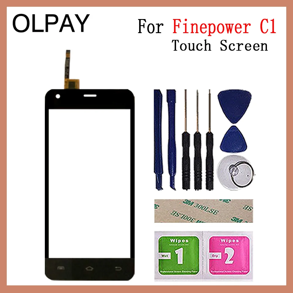 OLPYA 5,0 дюймов мобильный сенсорный экран для телефона для Finepower C1 сенсорный экран стекло дигитайзер панель объектив сенсор стекло Ремонт - Цвет: Black With Tools