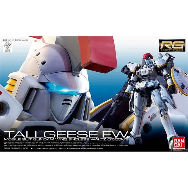 Bandai Gundam Model Kit Anime Figure RG 28 1/144 OZ-00MS Tallgeese EW Genuine Gunpla Model Action Toy Figure Toys for Children A
