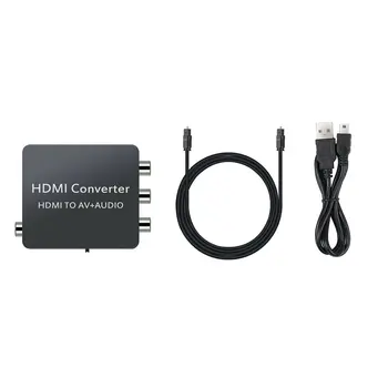 

HDMI to AV 3RCA CVBS Composite Video Converter Toslink Coaxial Adapter PC Laptop Box with Charge Cable