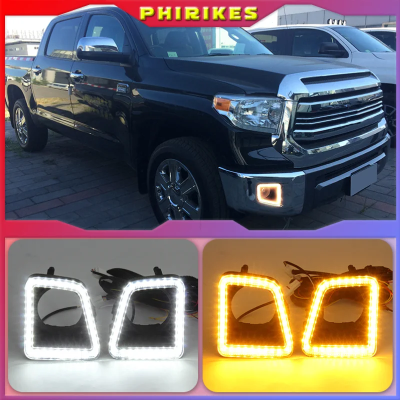 

2pcs For Toyota Tundra Sequoia 2014-2021 DRL White Fog Lamps 12V Car LED Daytime Running Light