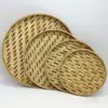 No Holes Durable Handmade Round Bamboo Weaving Sieve Snack Food Bread Picnic Vegetable  Tea Dishes Basket Storage Organizer 4