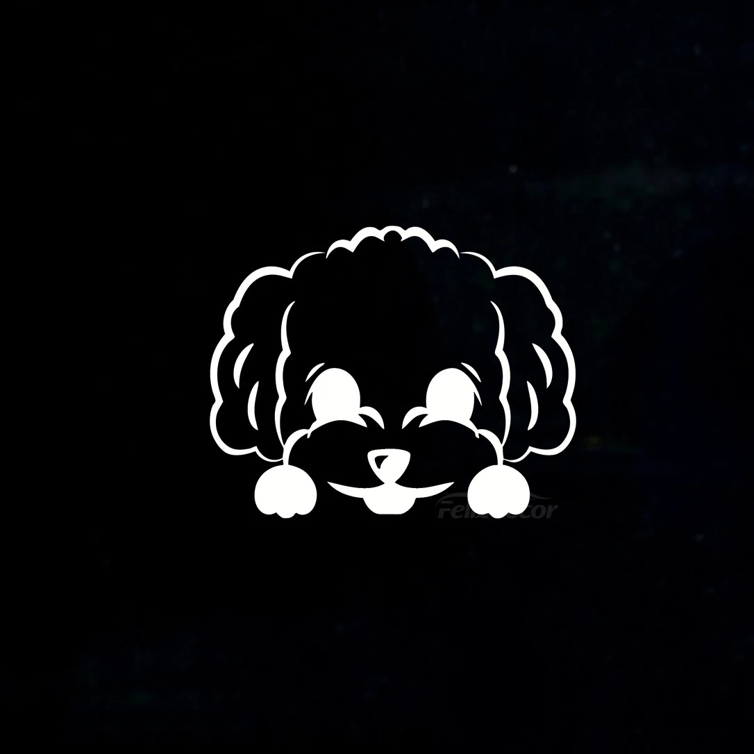 Стикер Chira toy poodle peeks виниловые наклейки для автомобиля с милой собачкой
