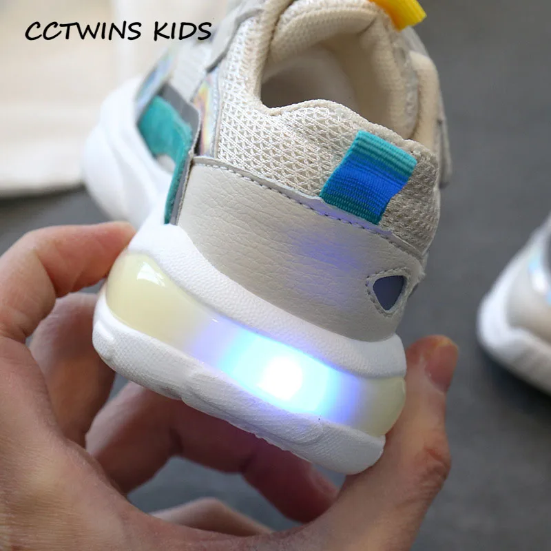 CCTWINS/детская обувь; коллекция года; сезон весна; Брендовые спортивные кроссовки для маленьких девочек; Светодиодный светильник для мальчиков; детская модная повседневная обувь; Traienrs светодиодный 115