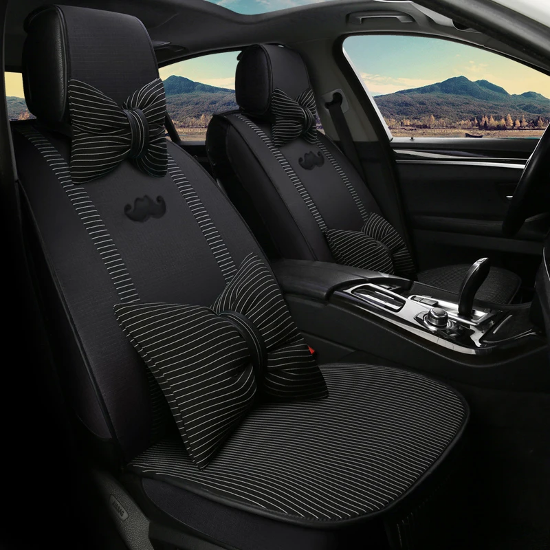Full Coverage flax fiber car seat cover auto seats covers for chevrolet lanos malibu onix optra spin trailblazer trax