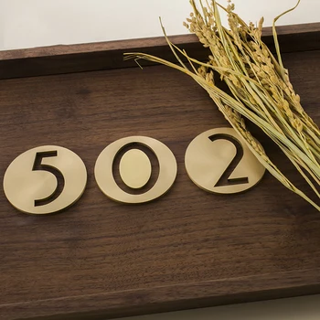 

Modern /House Number Hotel Home Door Number Outdoor Address Plaque Number Brass for House Address Sign #0-9