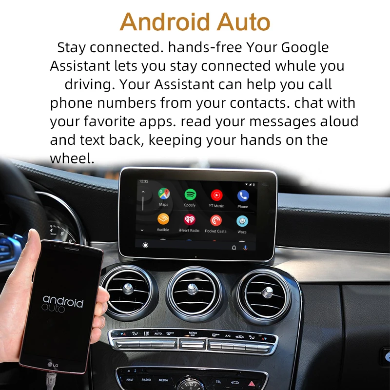 Sinairyu Aftermarket Беспроводной OEM Apple CarPlay Android авто зеркало Дооснащение Mercedes C Класс W205 GLC X253 15-19 NTG5 автомобиль играть