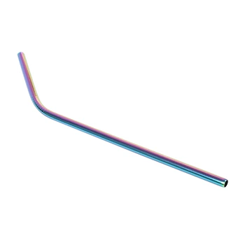 

New 10 Pack - Stainless Steel Coloured Reusable Straws - Includes 2 Long Cleaning Brushes