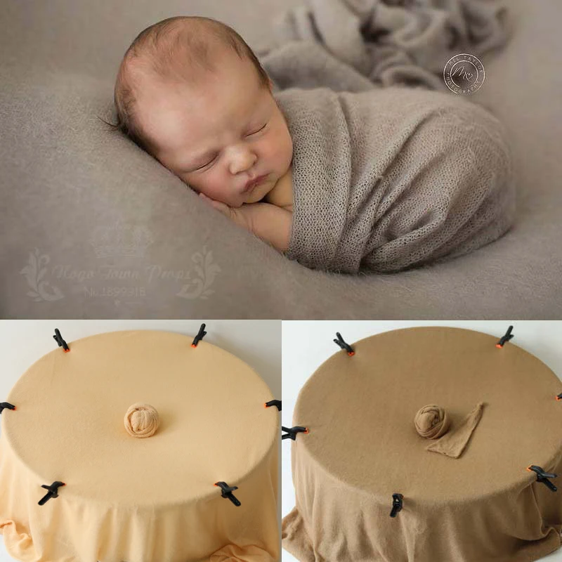 9 Kleur Zachte Pasgeboren Fotografie Stof Achtergronden Voor Jongen En Meisje Elasticiteit Knit Baby Foto Wraps Doek Accessoires