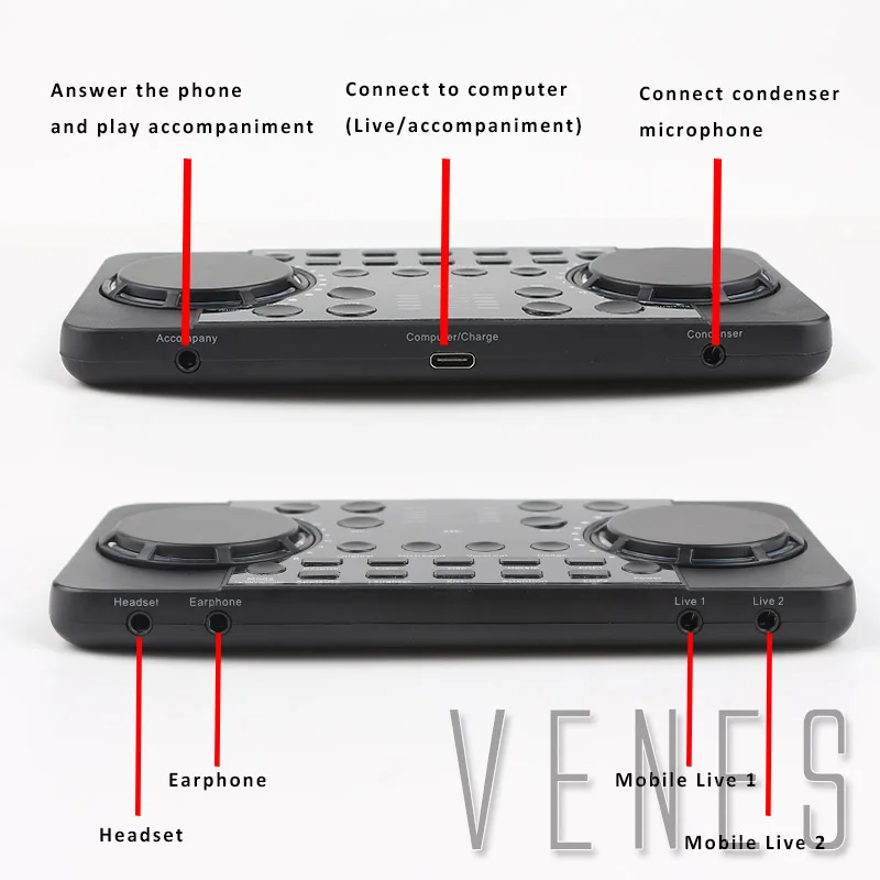 Mini Cell Phone Sound Card Audio Set Interface External Usb Live Microphone Sound Card Bluetooth Function for Mobile Phone