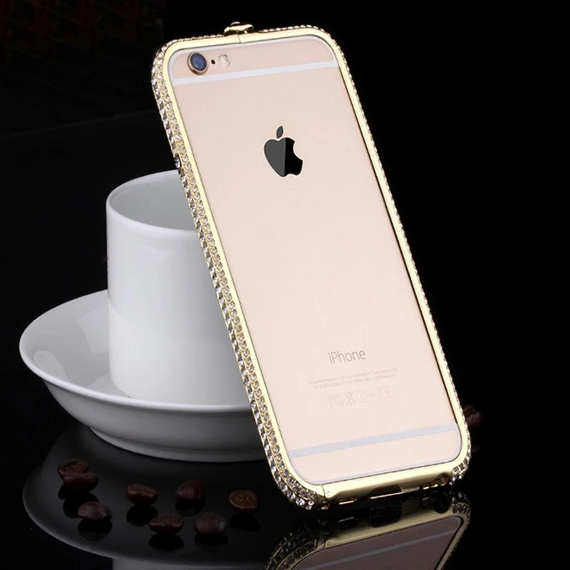 Роскошные Стразы, чехол-бампер для iPhone 11, 8, 7, 6, 6S Plus, чехол с блестками для iPhone X, XR, XS, Max, металлический алюминиевый Алмазный чехол