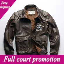 Осенне-зимняя мужская куртка из натуральной кожи в винтажном стиле A2 Air Force Flight теплые пальто брендовая куртка в европейском и американском стиле