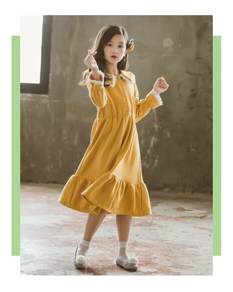 Velvet Christmas Clothes Kids Dresses For Girl Big Girls Dresses Winter 2019 Mother And Daughter Clothing Teenage Girls Dress (6)