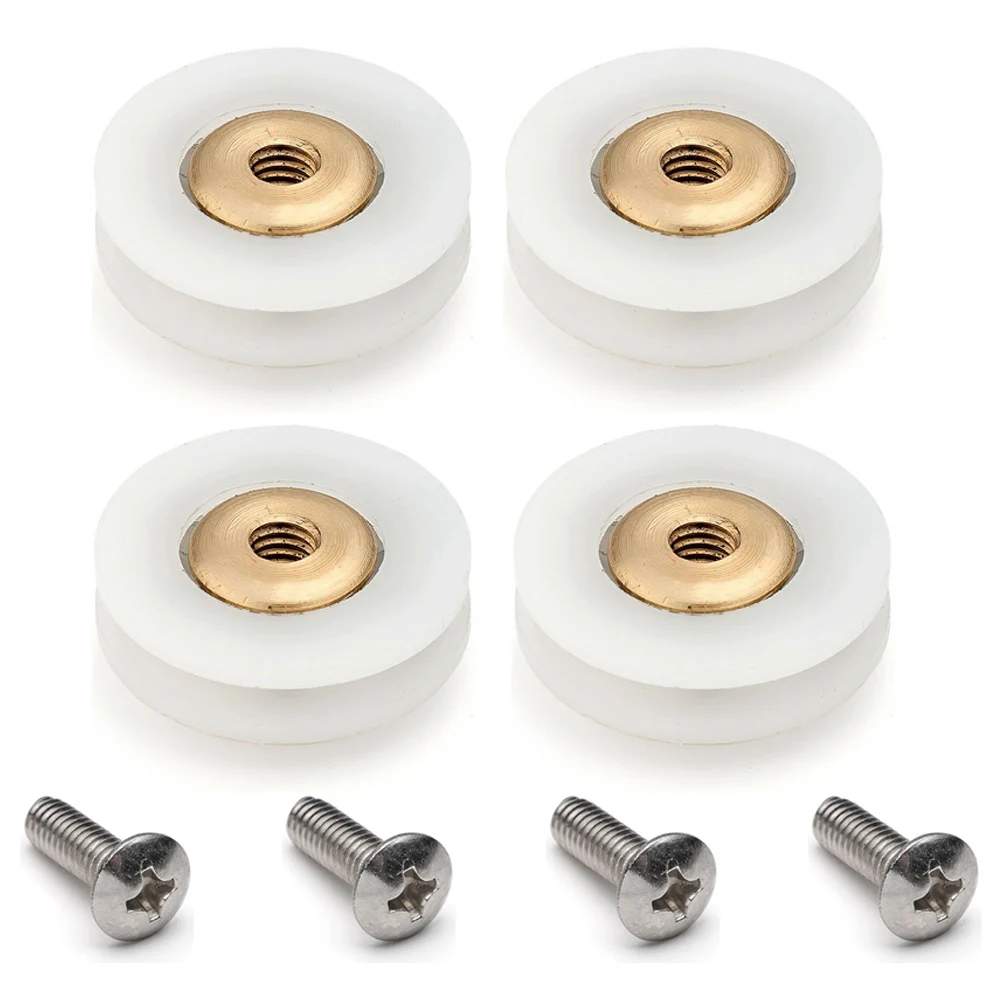 4 x Replacement Shower Door ROLLERS/Runners/Wheels V Grooved 19mm Diameter