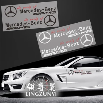 

2pcs car body sticker car badge decoration decal For Mercedes benz AMG A B R G Class GLK GLA C200 E200 Car accessories styling