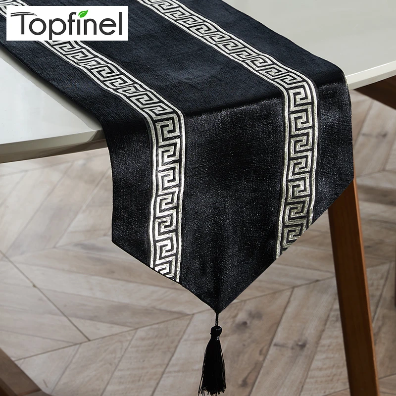 Topfinel дорожки для стола, Современная полоска, кровать, дорожка для свадьбы, Геометрическая Роскошная ткань с кисточками, украшение для столовой, вечерние, для дома