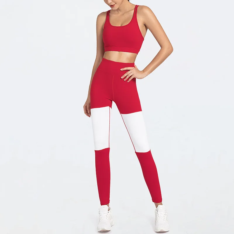 Цветные Лоскутные Леггинсы для спортзала женские спортивные штаны фитнеса с