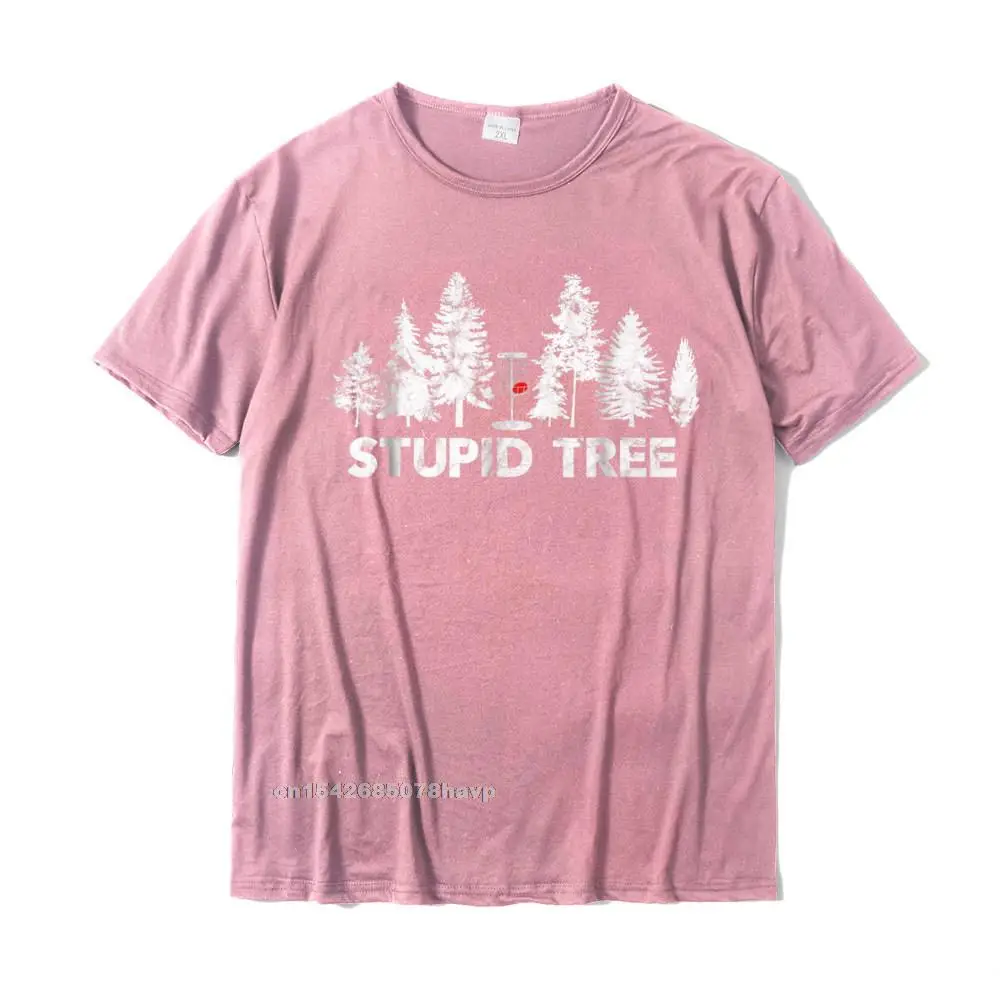 On Sale Men T-Shirt Normal 3D Printed Tops Shirts 100% Cotton Fabric Short Sleeve Casual Tops Shirt Round Collar Funny Disc Golf Shirt For Men Women and Kids Stupid Tree__1. pink