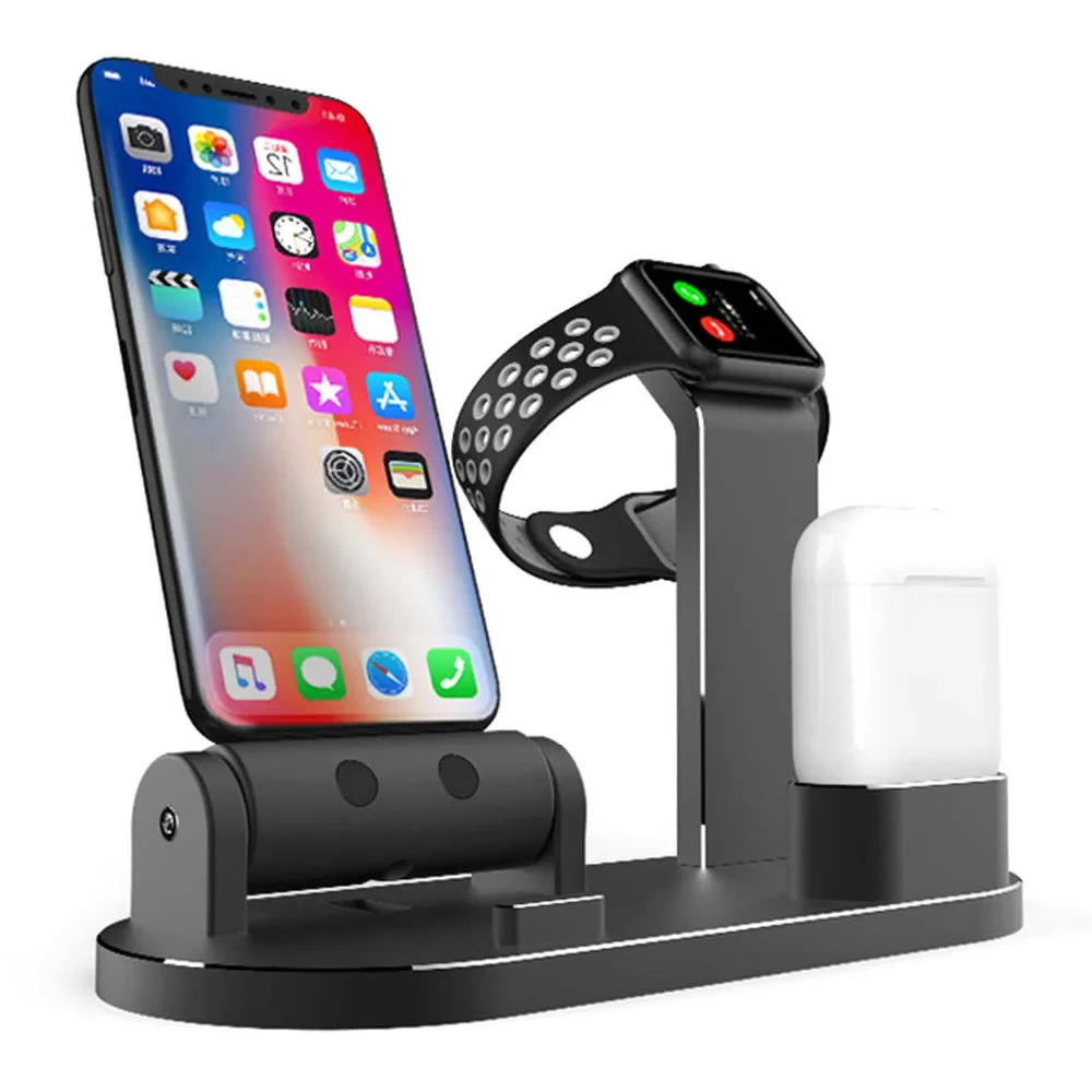 Besegad Stazione Di Supporto Per Dock Di Ricarica Per Airpods Apple Watch Serie Iwatch 1 2 3 4 38Mm 42Mm Iphone 10X8 7 6 6S Plus