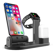 Besegad зарядная док-станция Держатель станция для AirPods Apple Watch iWatch серии 1 2 3 4 38 мм 42 мм iPhone 10X8 7 6 6S Plus