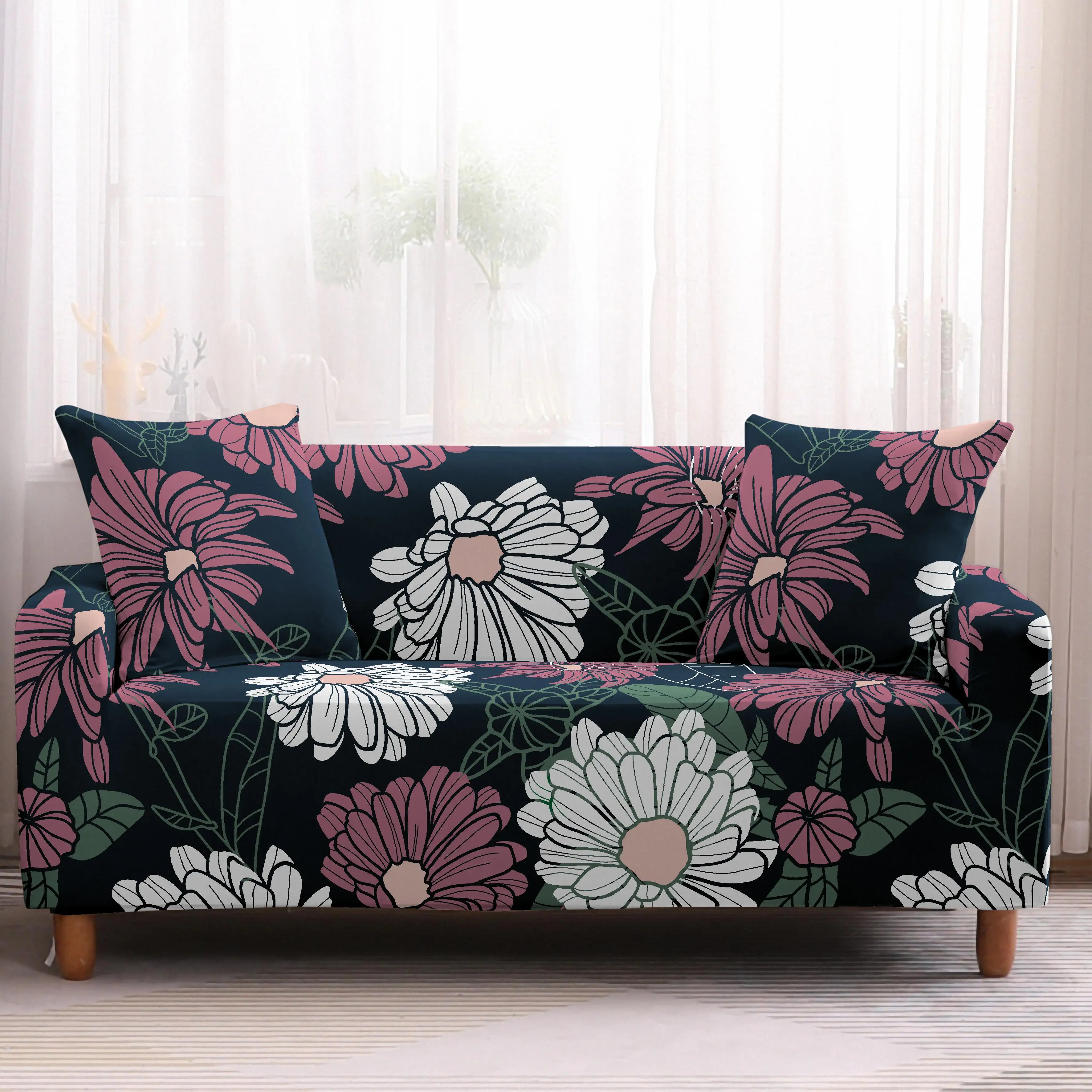 Эластичный чехол для дивана, все включено, Нескользящие цветочные чехлы для дивана, чехлы для дивана, чехлы для дивана
