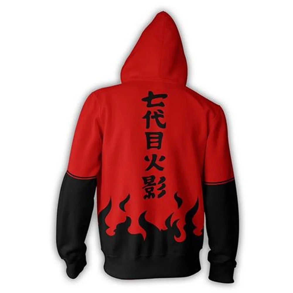  Anime Naruto 3D Hoody 4th 7th Naruto Uchiha Sasuke Hatake Kakashi Cosplay Hooded Jackets Zipper Coa