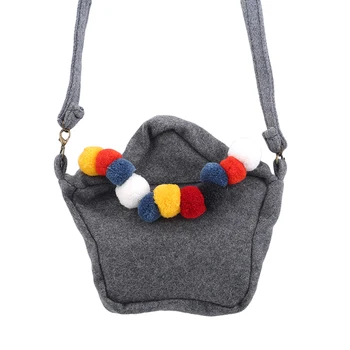 

Fashion High-grade Creative Girl Coin Purses Gray Cloth Small Bag Fashionable Delicate Shoulder Bags For Girls Gift