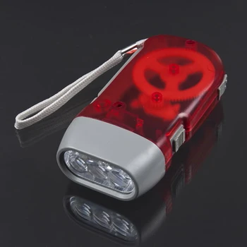 

3 LED Hand Pressing Dynamo Crank Power Wind Up Flashlight Torch Light Hand Press Crank Camping Lamp Light